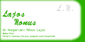 lajos monus business card